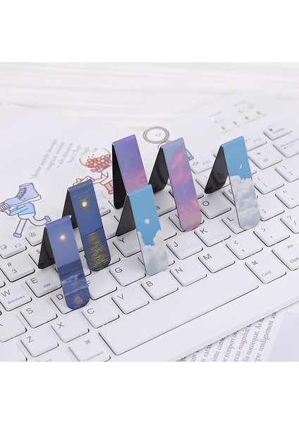 D 2 Parça Alacakaranlık Orman Manzara Manyetik Kitap Ayraçları Mıknatıs Sayfa Işaretleyicileri Öğrenciler Okuma Için Çeşitli Kitap Ayraçları Set (Yurt Dışından) indirimleri