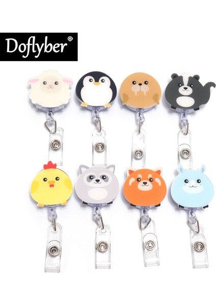 Baykuş Karikatür Hayvan Köpek Kedi Tilki Geri Çekilebilir Çekme Rozet Makara Kımlık Kordon Adı Etiketi Kart Rozeti Tutucu Makaraları Doktor Hemşire Ofis Malzemeleri (Yurt Dışından)