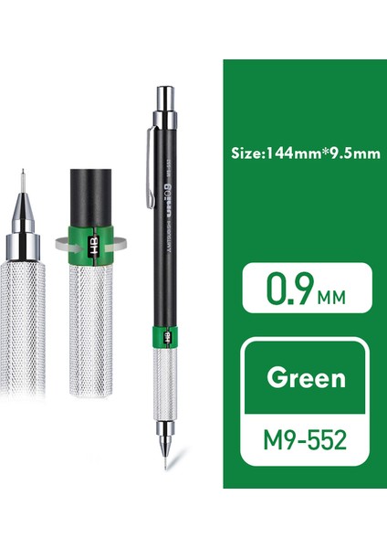 0.9mm Yeşil 1 Adet Uni Mekanik Kurşun Kalem M5-552 Metal Kavrama 0.3/0.5/0.7/0.9mm Düşük Ağırlık Merkezi Profesyonel Çizim Kroki Otomatik Kalem Sanatı (Yurt Dışından)