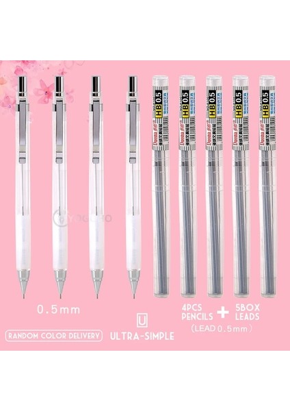 Mg Sakura Çiçekleri Otomatik Kalem 0.5mm/0.7mm Pembe Hiçbir Kırık Dolum Mekanik Kurşun Kalemler Çocuklar Hediyeler Için Öğrenci Malzemeleri (Yurt Dışından)