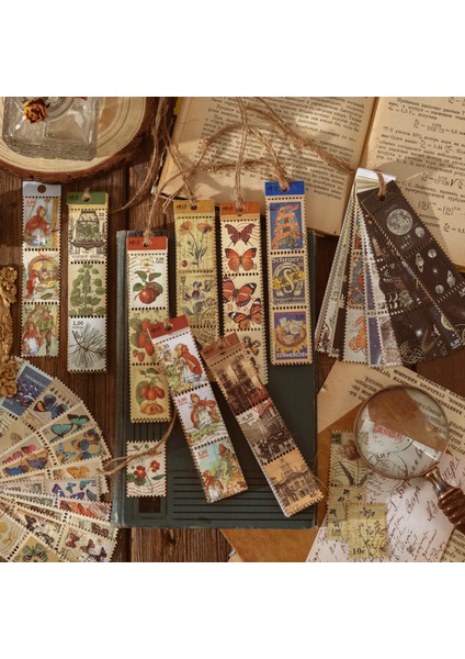 E Dimi 45 Adet Damga Araştırma Enstitüsü Serisi Malzeme Kağıt Kelebek Retro Şerit Kolaj Etiket Dokuma Kağıt Deco Scrapbooking (Yurt Dışından)