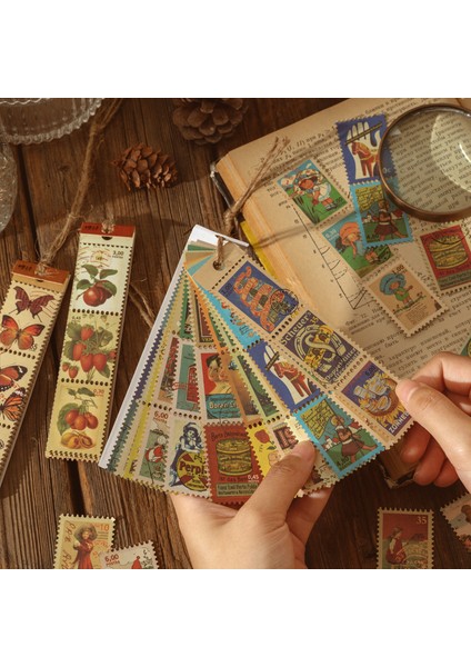 E Dimi 45 Adet Damga Araştırma Enstitüsü Serisi Malzeme Kağıt Kelebek Retro Şerit Kolaj Etiket Dokuma Kağıt Deco Scrapbooking (Yurt Dışından)