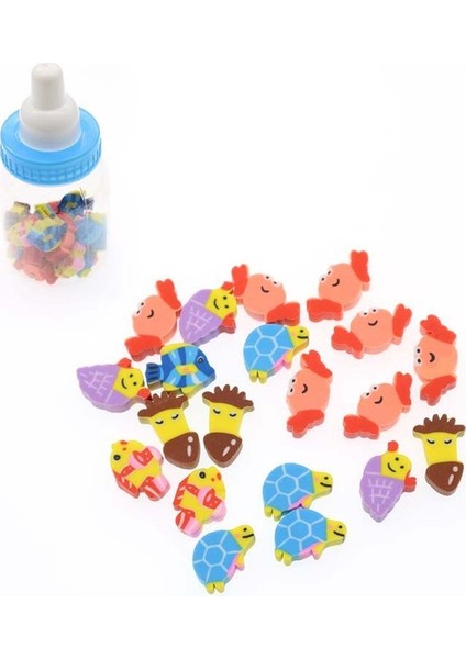 Deniz Yaşamı 1 Adet (18-22 Tablet) Süt Şişesi Silgi Meyve Hayvan Noel Dijital Lastik Şişe Çocuk Öğrencileri Sevimli Kırtasiye Hediyeler (Yurt Dışından)