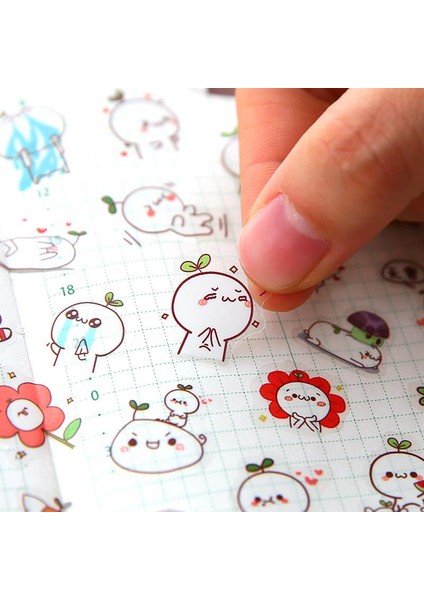 x 6 Adet/takım Dıy Kawaii Sevimli Çizim Pazar Planlayıcısı Kitap Günlüğü Süslemeleri Kırtasiye Çıkartmalar Pvc Şeffaf Scrapbooking (Yurt Dışından)