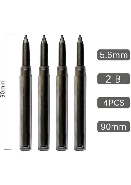 2b Yaratıcı 5.6mm Metal Mekanik Kurşun Kalem 4b 6b 8b Sanat Kroki Otomatik Kalem Okul Ofis Malzemeleri Öğrenciler Çizim Kırtasiye (Yurt Dışından)