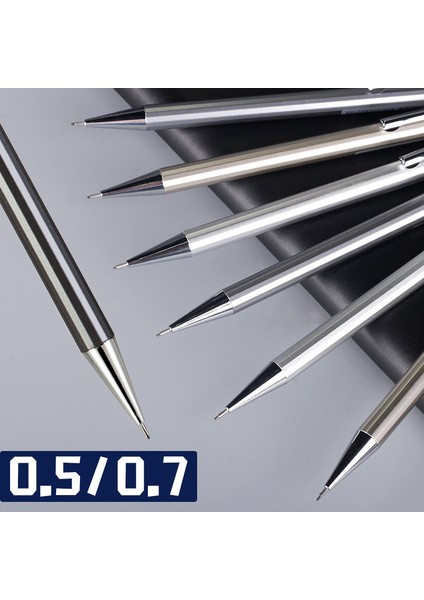 1gümüş 0.7mm 1refil Deli Metal Mekanik Kurşun Kalem 0.5/0.7mm Öğrenci Aktivite Kalemi Kauçuk Kalem Çekirdekli Boyama Yazma Kalem Çocuk Kırtasiye (Yurt Dışından) indirimleri
