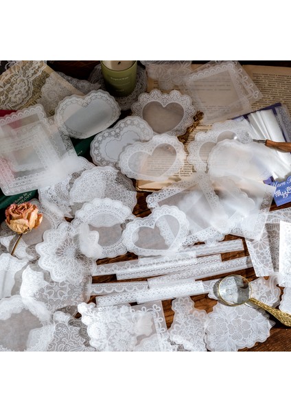 F Dimi 30 Sayfa Yarım Ray Dantel Vintage Malzeme Kağıt Beyaz Mürekkep Retro Kağıtları Deco Günlüğü Dıy Scrapbooking Önemsiz Günlük Not Defteri (Yurt Dışından) modelleri