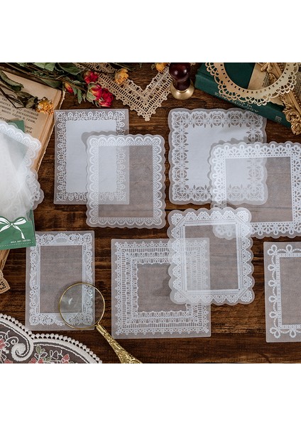 F Dimi 30 Sayfa Yarım Ray Dantel Vintage Malzeme Kağıt Beyaz Mürekkep Retro Kağıtları Deco Günlüğü Dıy Scrapbooking Önemsiz Günlük Not Defteri (Yurt Dışından) indirimleri