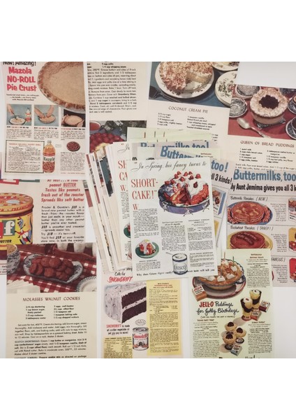 Stil 6 Retro Tarif Kek Tatlı Scrapbooking Dergisi Planlayıcısı Arka Plan Malzemesi Kitap Kağıdı Kart Yapımı Dıy Yaratıcı Not Kırtasiye (Yurt Dışından)