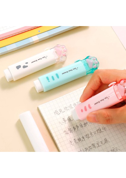 Yeşil Kawaii Itme-Çekme Tasarım Kedi Paw Taşınabilir Kauçuk Silgi Sevimli Silgi Çocuklar Için Okul Ofis Malzemeleri Hediye Kırtasiye Ödülleri (Yurt Dışından) modelleri