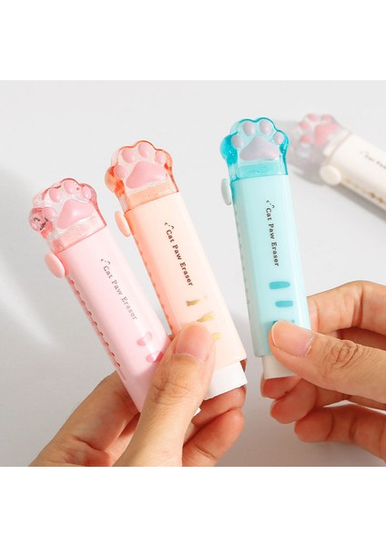 Yeşil Kawaii Itme-Çekme Tasarım Kedi Paw Taşınabilir Kauçuk Silgi Sevimli Silgi Çocuklar Için Okul Ofis Malzemeleri Hediye Kırtasiye Ödülleri (Yurt Dışından) fırsatları