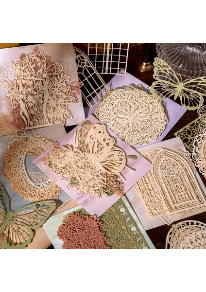 Stil 1 Vintage Dantel Kağıt Estetik Içi Boş Pencere Kraft El Işi Kağıdı Dıy Scrapbooking Malzeme Dekor Önemsiz Dergisi Okul Kırtasiye Bloknot Kağıdı (Yurt Dışından)