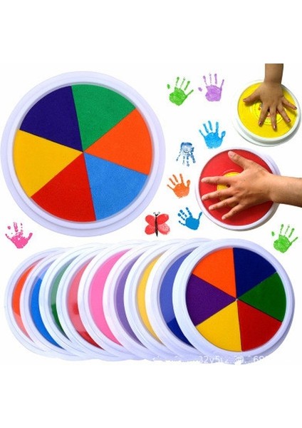 Turuncu Komik 6 Renk Mürekkep Pedi Damga Dıy Parmak Boyama Zanaat Kart Yapımı Çocuklar Için Büyük Yuvarlak Öğrenme Eğitim Çizim Oyuncaklar (Yurt Dışından)