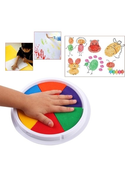 Turuncu Komik 6 Renk Mürekkep Pedi Damga Dıy Parmak Boyama Zanaat Kart Yapımı Çocuklar Için Büyük Yuvarlak Öğrenme Eğitim Çizim Oyuncaklar (Yurt Dışından)