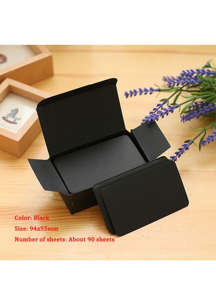 Siyah 90 Yaprak El Yazısı Kart Not Defterleri Inek Derisi Renk Kelime Kartı Kawaii Bloknot Boş Kraft Kağıt Sevimli Gevşek Yaprak Mektup Kartı 94X55MM (Yurt Dışından)