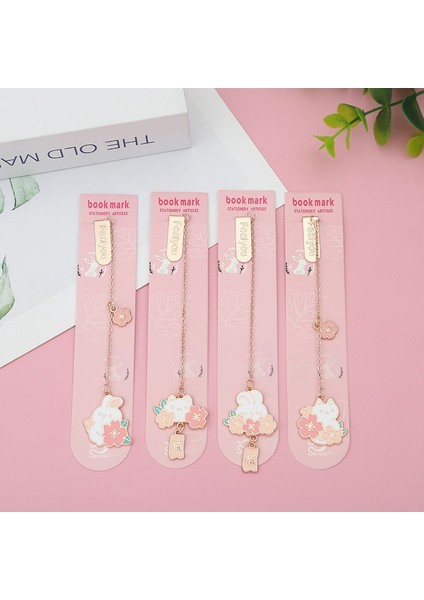 Rastgele Kawaii Tavşan Kedi ve Sakura Kolye Kitap Klibi Metal Sayfalandırma Mark Karikatür Karakter Kitap Klibi Sevimli Kolye Imleri (Yurt Dışından) modelleri