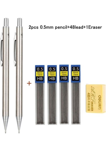7 Adet 0.5mm Set Haile Tam Metal Mekanik Kalem Seti 0.3 0.5 0.7 0.9 1.3 2.0mm Hb Otomatik Kurşun Kalem, Sanat Çizim Yazma Sketchin (Yurt Dışından)
