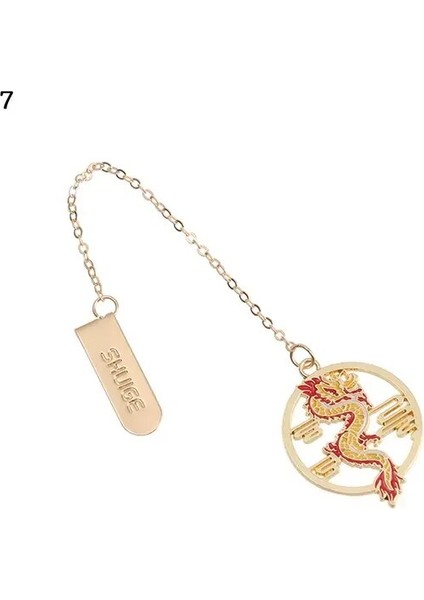 Stil 7 Retro Çin Tarzı Astronot Püskül Kırmızı Taçlı Vinç Kolye Kişilik Kitap Klibi Imi Sayfalandırma Işareti (Yurt Dışından)