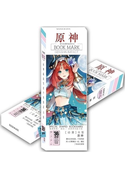 D 36 Adet/takım Genshin Etki Oyunu Imi Zhongli Venti Klee Dıy Karikatür Kitap Işaretleyiciler Mesaj Kartı Cosplay Hediye Kırtasiye (Yurt Dışından)