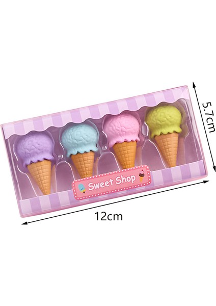 A4 4 Adet Nefis Tatlı Silgi Seti Mini Lolipop Dondurma Popsicle Donuts Çocuklar Için Kauçuk Kalem Silgisi Okul Öğrenci Ödülü Silgi (Yurt Dışından) fırsatları