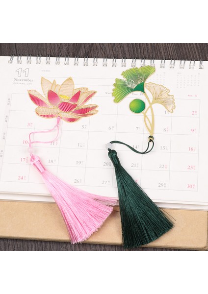 11 Retro Metal Içi Boş Boyalı Imi Çin Tarzı Lotus Püskül Yaprak Imi Yaratıcı Kırtasiye Ofis Okul Malzemeleri (Yurt Dışından) fiyatları