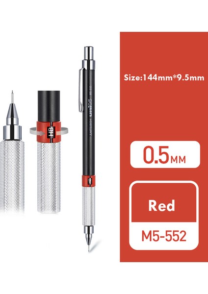1 Adet Kırmızı 0.5 mm Uni Metal Mekanik Kurşunkalemler Okul Kırtasiye Ofis Otomatik Kalem 0.3mm/0.4mm/0.5mm/0.7mm/0.9mm Yazma Araçları Sanat Kaynağı (Yurt Dışından)