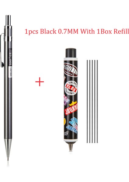 0.7 mm Siyah W Dolum Şarküteri Yüksek Kaliteli Tam Metal Mekanik Kurşun Kalem 0.5/0.7 Lapices Profesyonel Boyama ve Yazma Okul Malzemeleri (Yurt Dışından)