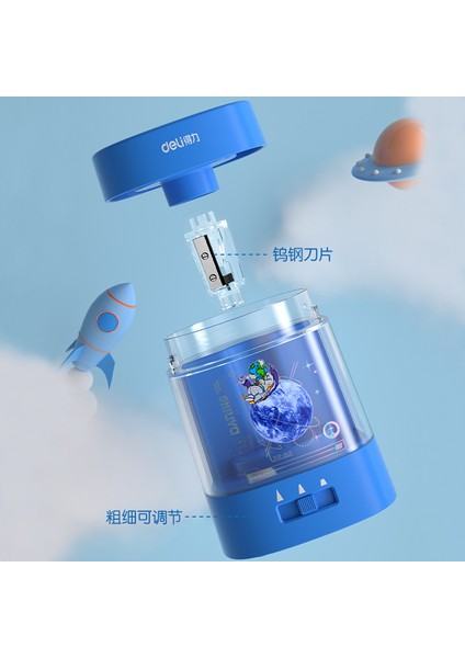 Mavi Deli Elektrikli Otomatik Kalemtıraş Güvenli Öğrenciler Tungsten Çelik Bıçak Sanatçılar Çocuklar Yetişkinler Için Kawaii Kalemtıraş Renkli Kalemler (Yurt Dışından) modelleri