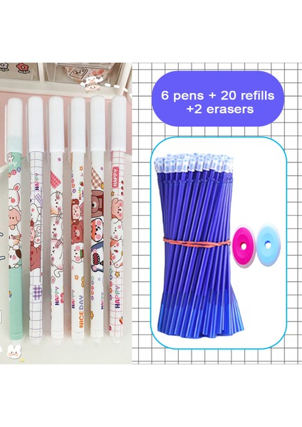 28 Adet Peekaboo 28 Adet/grup Silinebilir Jel Kalemler Mavi Dolum Seti 0.5 mm Nib Kawaii Tükenmez Kızlar Için Yazma Kore Sevimli Okul Malzemeleri Kırtasiye (Yurt Dışından)