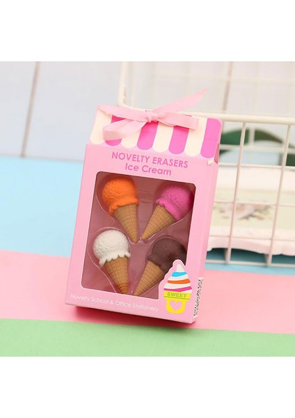 Mavi Bir Boyut 4 Adet Kawaii Dondurma Hamburger Lolipop Ayrılabilir Kauçuk Silgi Kırtasiye (Yurt Dışından) fiyatları