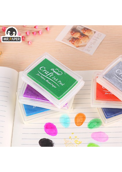 G Mr Kağıt 15 Renk Inkpad El Yapımı Dıy Zanaat Yağ Bazlı Mürekkep Pedi Kumaş Ahşap Kağıt Scrapbooking Mürekkep Pedi Parmak Boyama (Yurt Dışından)