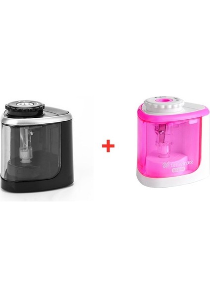 Siyah Eklemek Pembe Otomatik Kalemtıraş Iki Delikli Elektrikli Dokunmatik Anahtarı Kalemtıraş Kırtasiye Ev Ofis Okul Malzemeleri (Yurt Dışından)