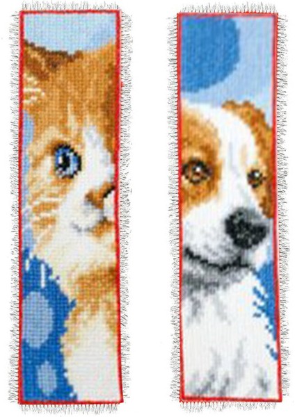 Kedi Köpek 2 Adet Hayvan 2-Strand 14CT Sayılan Çapraz Dikiş Püskül Imleri Nakış Kiti (Yurt Dışından)