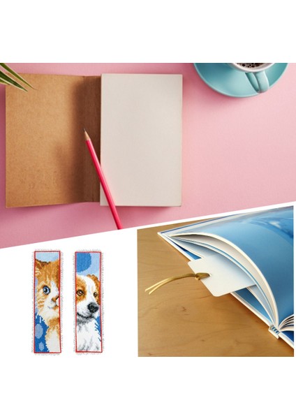 Kedi Köpek 2 Adet Hayvan 2-Strand 14CT Sayılan Çapraz Dikiş Püskül Imleri Nakış Kiti (Yurt Dışından) fiyatları