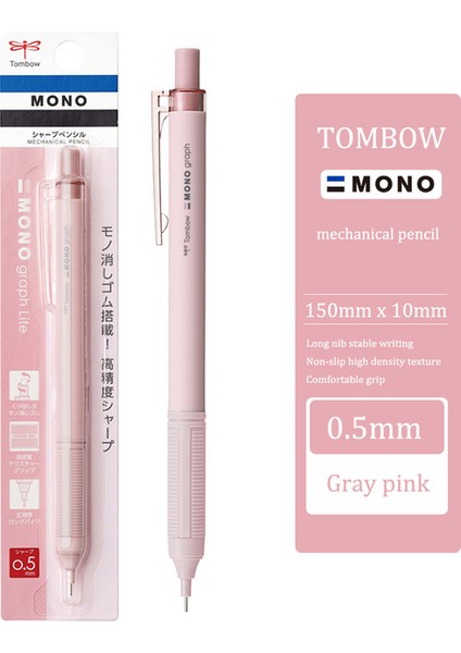 0.5mm Gri Pembe Japonya Tombow Mono Mekanik Kurşun Kalem Duman Rengi Boyama Öğrenci Etkinliği Sevimli Kalem Çekirdeği Kırmak Kolay Değildir 0.5/0.3mm (Yurt Dışından)