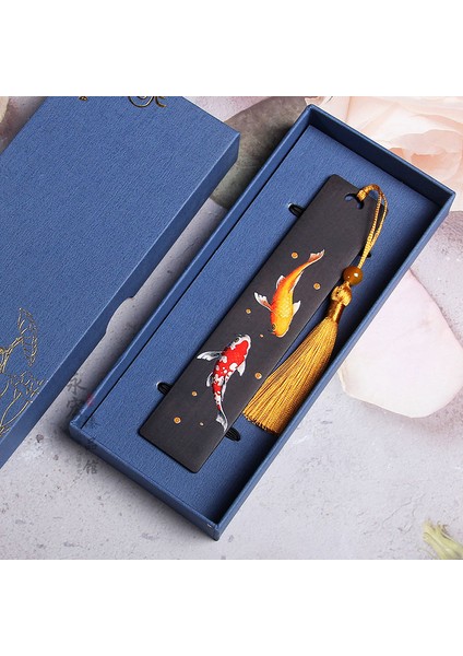 B Retro Çin Tarzı Boyalı Koi Sazan Ahşap Kitap Ayracı Püskül Kolye Yaratıcı Kitap Ayracı Öğrenciler Malzemeleri Kırtasiye Aksesuarları (Yurt Dışından) fiyatları