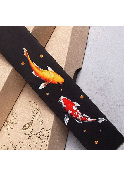 B Retro Çin Tarzı Boyalı Koi Sazan Ahşap Kitap Ayracı Püskül Kolye Yaratıcı Kitap Ayracı Öğrenciler Malzemeleri Kırtasiye Aksesuarları (Yurt Dışından) indirimleri