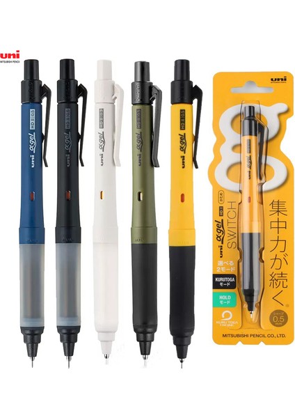 Siyah Set B Unı Mekanik Kurşun Kalemler M5-1009GG Yumuşak Kauçuk Kılıf Anahtarı Rotasyon Çift Kalıp Kurşun Okul Malzemeleri Ofis Kırtasiye 0.5mm/0.3mm (Yurt Dışından) fiyatları