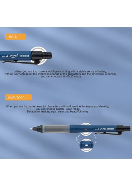 Siyah Set B Unı Mekanik Kurşun Kalemler M5-1009GG Yumuşak Kauçuk Kılıf Anahtarı Rotasyon Çift Kalıp Kurşun Okul Malzemeleri Ofis Kırtasiye 0.5mm/0.3mm (Yurt Dışından) fırsatları