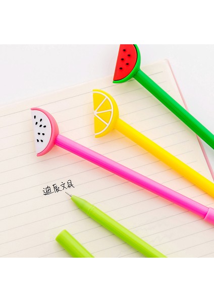 24 Adet B 24 Adet Yaratıcı Sevimli Karikatür Meyve Imza Iğne Nötr Öğrenci Yazma Kalem Kırtasiye Siyah Kalem ile Kawaii Okul Malzemeleri (Yurt Dışından)