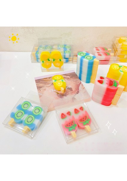 Lemon 2 Adet/takım Yenilik Yaz Dondurma Kauçuk Silgi Kawaii Silgi Okul Kırtasiye Çocuk Öğrenciler Serin Ödüller Ofis Malzemeleri Hediye (Yurt Dışından) indirimleri