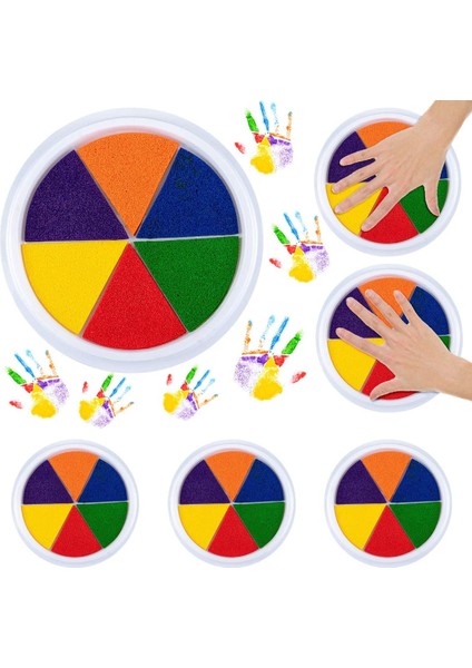 12 Renk Büyük 1 Adet Çok Renkli Craft Mürekkep Pedi-12 Renk Mini Boyut Yıkanabilir Mürekkep Damga Pedleri Çocuklar Çizim Öğrenme Için Dıy Parmak Boyama Kiti (Yurt Dışından)