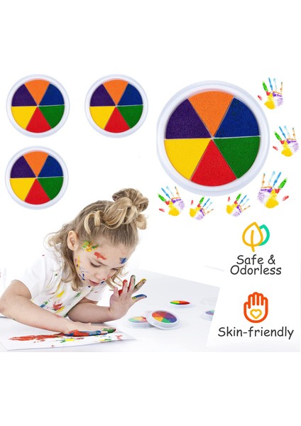 12 Renk Büyük 1 Adet Çok Renkli Craft Mürekkep Pedi-12 Renk Mini Boyut Yıkanabilir Mürekkep Damga Pedleri Çocuklar Çizim Öğrenme Için Dıy Parmak Boyama Kiti (Yurt Dışından)