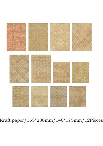 F Journamm 12 Adet/paket Büyük Boy Kraft Kağıt Vintage Malzemeler Scrapbooking Malzemeleri Dıy Önemsiz Dergisi Hediye Paketleme Dekor Kağıt (Yurt Dışından)