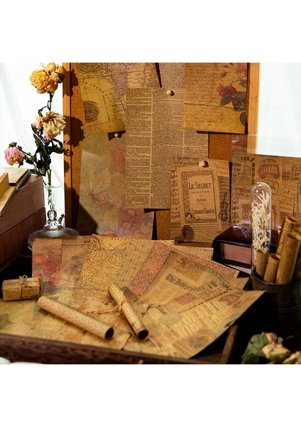 F Journamm 12 Adet/paket Büyük Boy Kraft Kağıt Vintage Malzemeler Scrapbooking Malzemeleri Dıy Önemsiz Dergisi Hediye Paketleme Dekor Kağıt (Yurt Dışından) modelleri