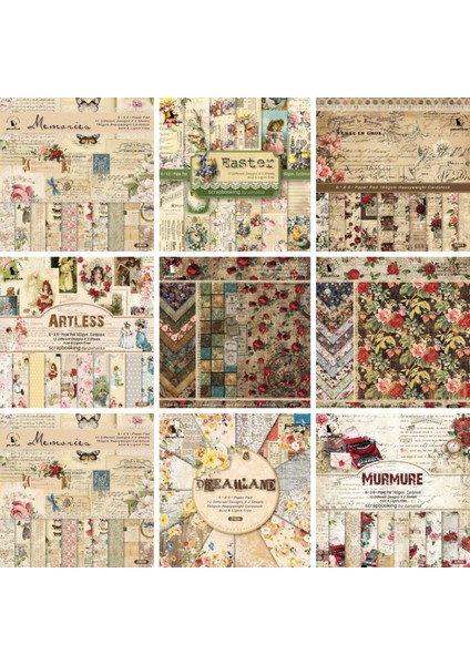 Stil 3 12 Yaprak Vintage Çiçek Hayvan Not Defteri Scrapbooking Arka Plan Kağıt Pedleri Bilinmeyen Dergisi Sanat El Yapımı Dekoratif Kağıt El Sanatları (Yurt Dışından) fiyatları