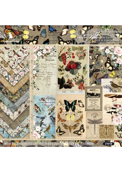 Stil 3 12 Yaprak Vintage Çiçek Hayvan Not Defteri Scrapbooking Arka Plan Kağıt Pedleri Bilinmeyen Dergisi Sanat El Yapımı Dekoratif Kağıt El Sanatları (Yurt Dışından) modelleri