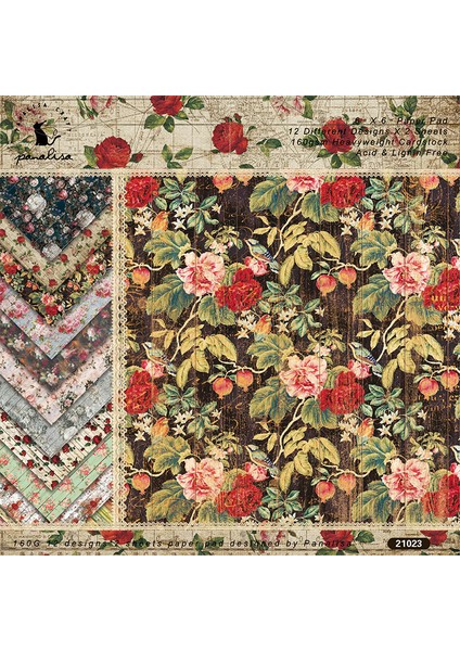 Stil 3 12 Yaprak Vintage Çiçek Hayvan Not Defteri Scrapbooking Arka Plan Kağıt Pedleri Bilinmeyen Dergisi Sanat El Yapımı Dekoratif Kağıt El Sanatları (Yurt Dışından) fırsatları
