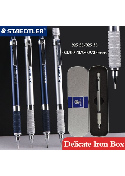 Gümüş 0.3mm Staedtler Mekanik Kurşun Kalem 925 25/35 Metal Namlu Düşük Merkez Yerçekimi 0.3/0.5/0.7/0.9mm Profesyonel Çizim Elle Çizilmiş Eskiz (Yurt Dışından) fiyatları