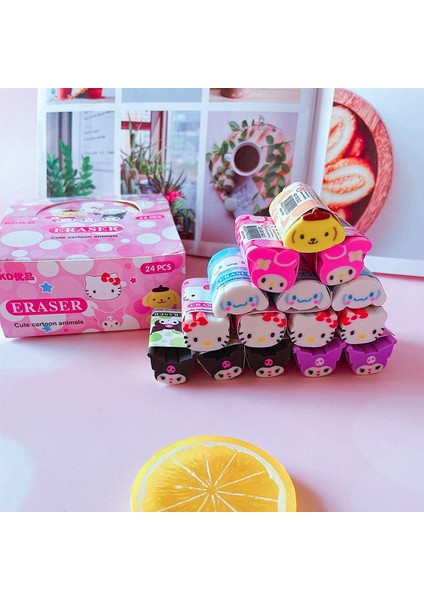 Sanrio 24 Adet S Sanrio 24 Adet Silgi Kawaii Bebek Sevimli Hello Kitty Kuromi Cinnamoroll Şerit Silinebilir Kauçuk Kırtasiye Öğrenci Hediye Silme Aracı (Yurt Dışından) fırsatları
